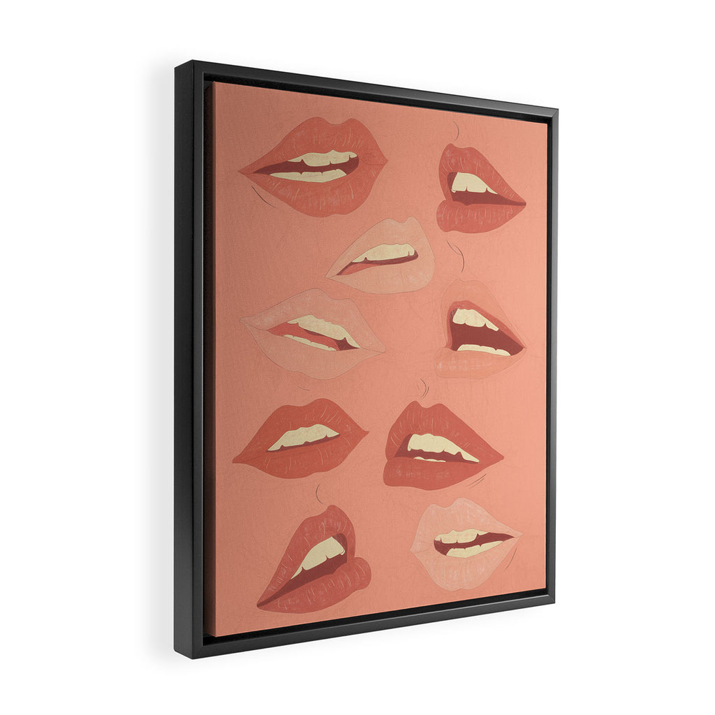 Playful Lips 2 Framed Canvas Print Gallery Image 2