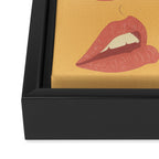 Playful Lips Framed Canvas Print Gallery Image 3