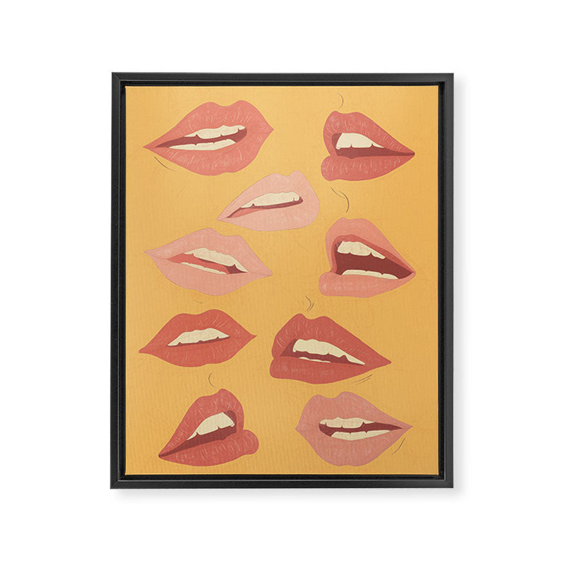 Playful Lips Framed Canvas Print Gallery Image 6