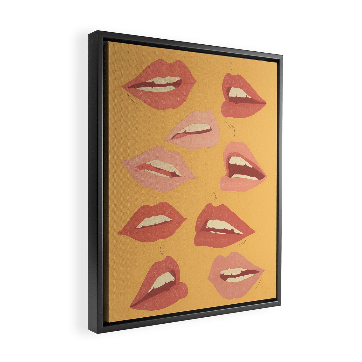 Playful Lips Framed Canvas Print Gallery Image 2