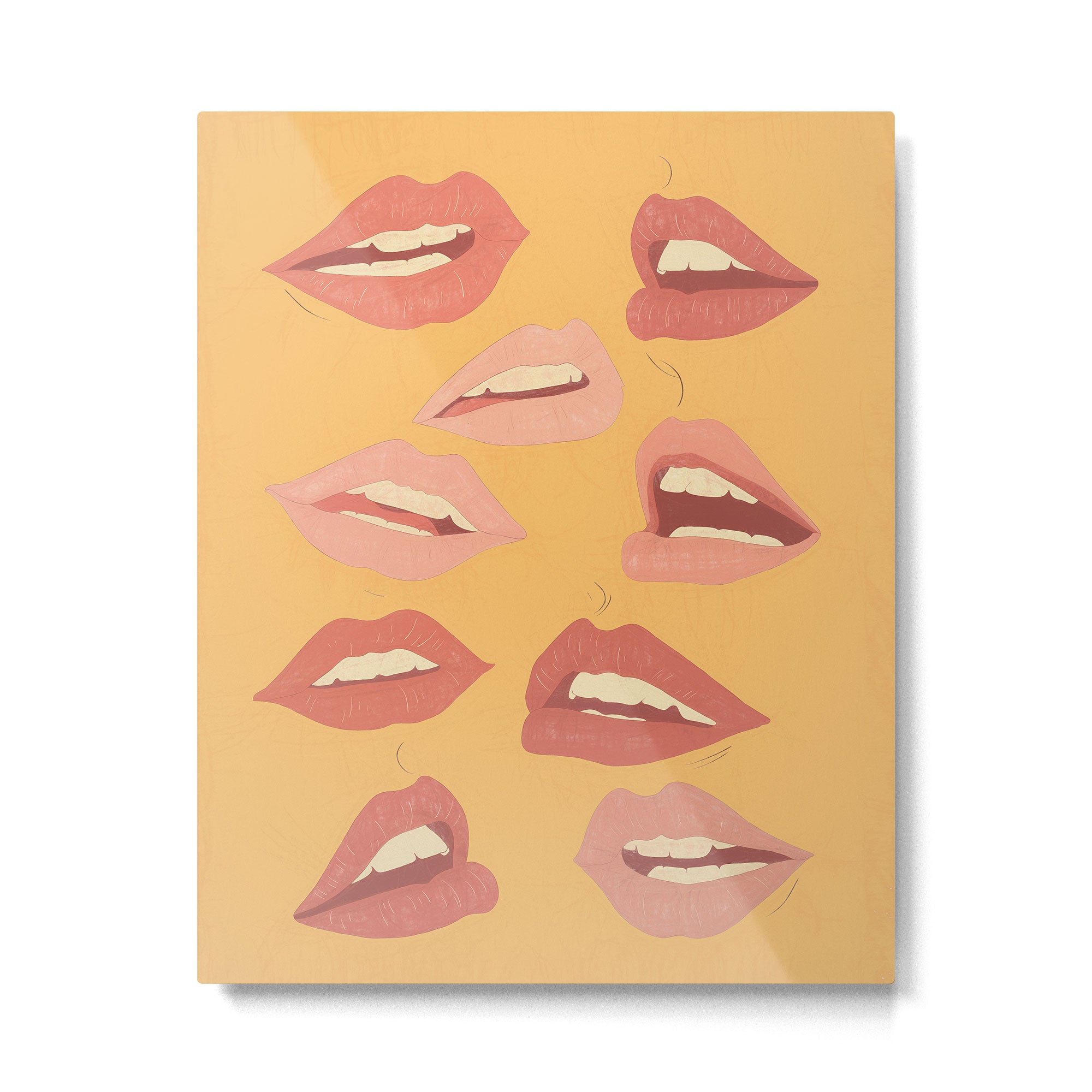 Playful Lips Metal Print Gallery Image 4