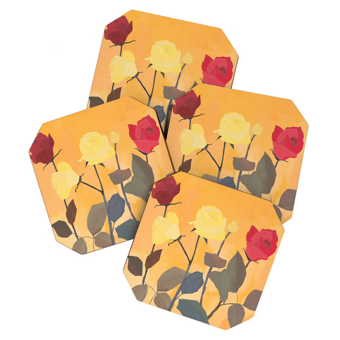 Red and Yellow Roses 2 Coaster Gallery Image 1