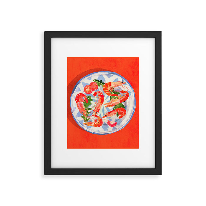 Seafood plate  Framed Art Print Gallery Image 1