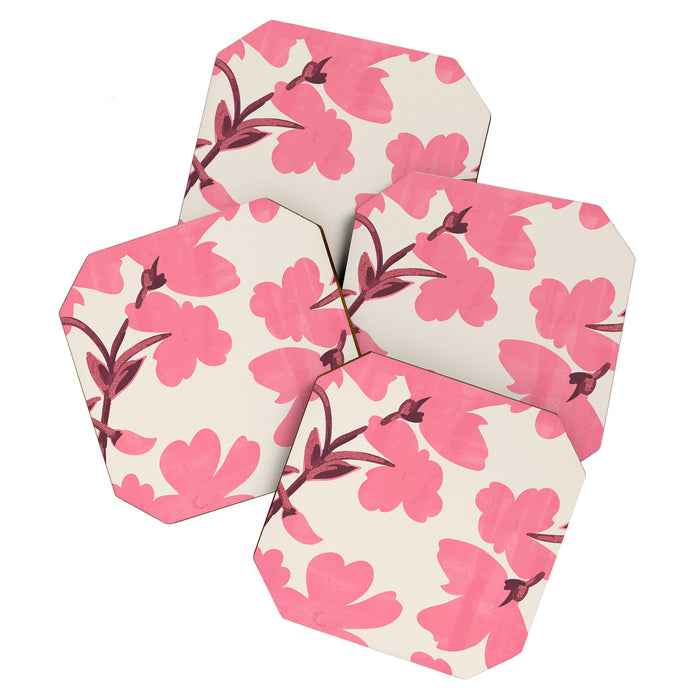 Soft Pink Flowers Coaster Gallery Image 1