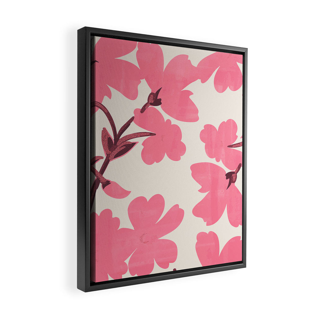 Soft Pink Flowers Framed Canvas Print Gallery Image 2