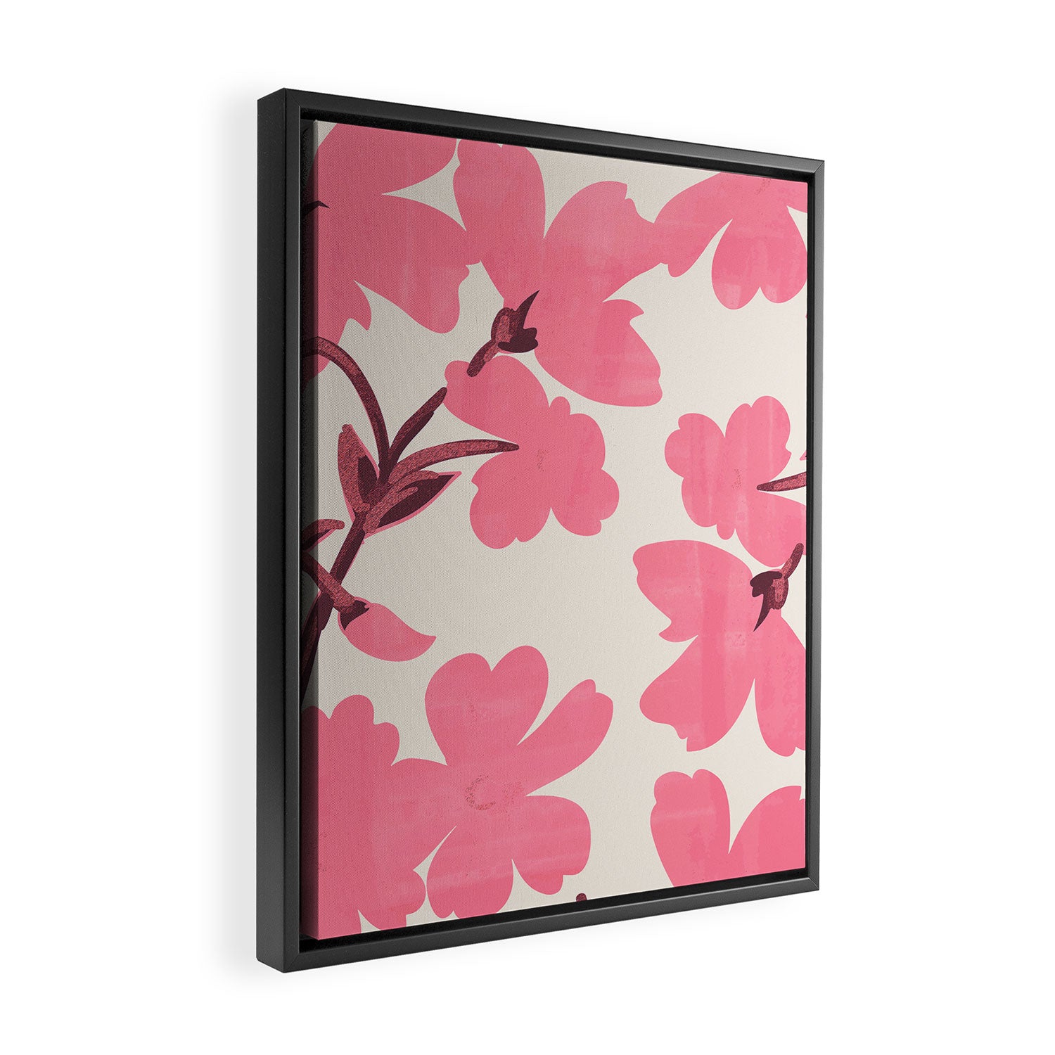 Soft Pink Flowers Framed Canvas Print Gallery Image 2