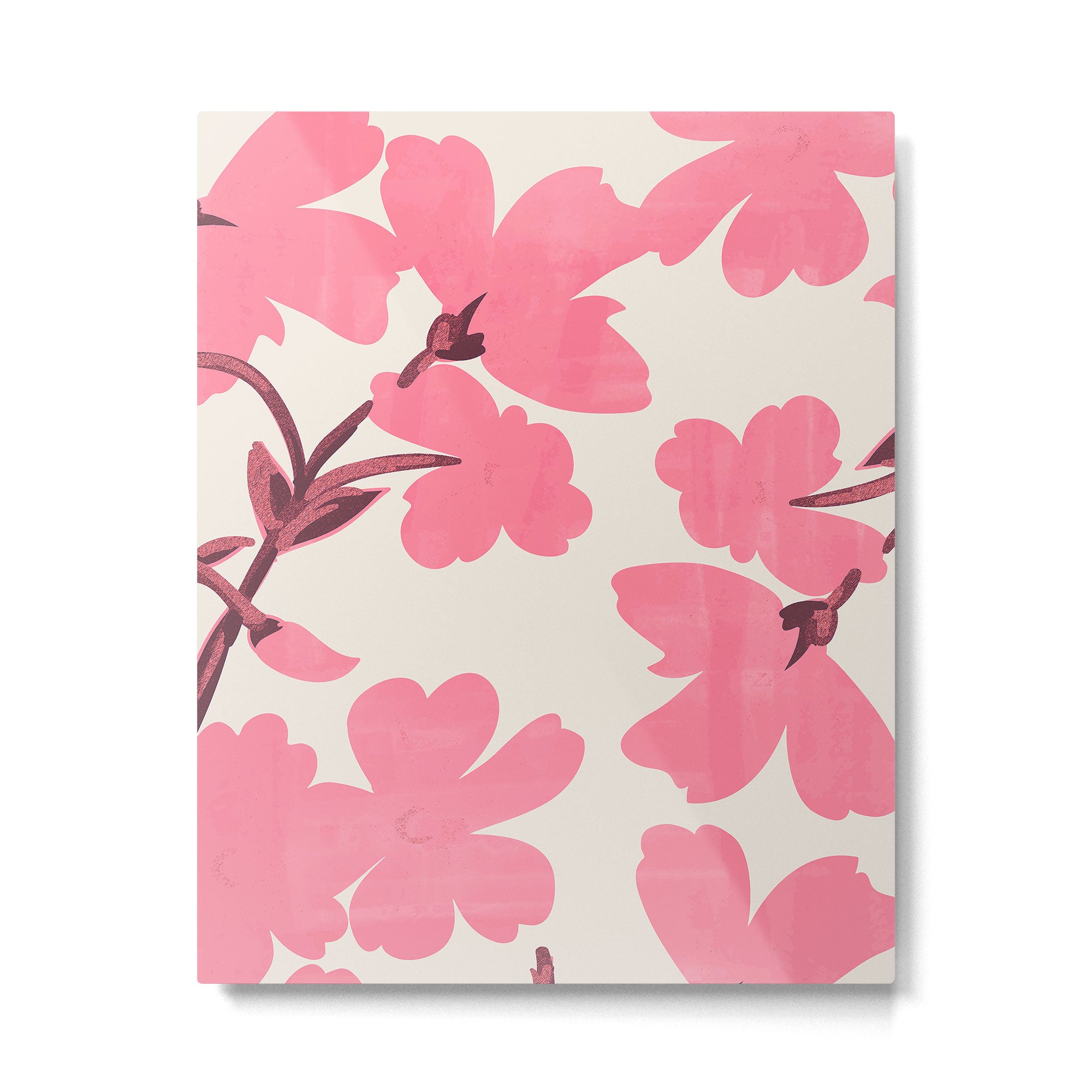 Soft Pink Flowers Metal Print Gallery Image 4
