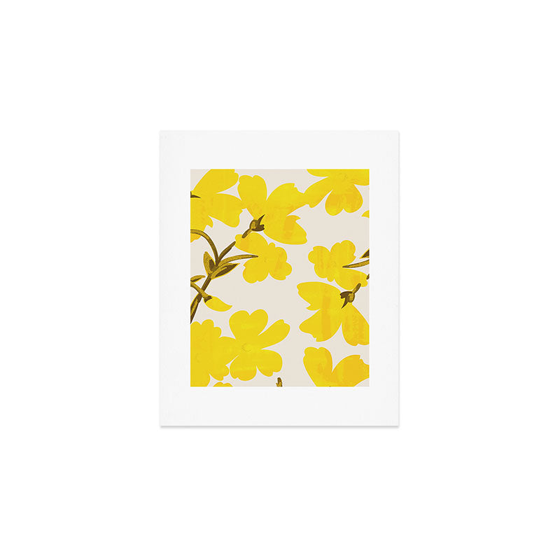 Soft Yellow Flowers Art Print Gallery Image 1