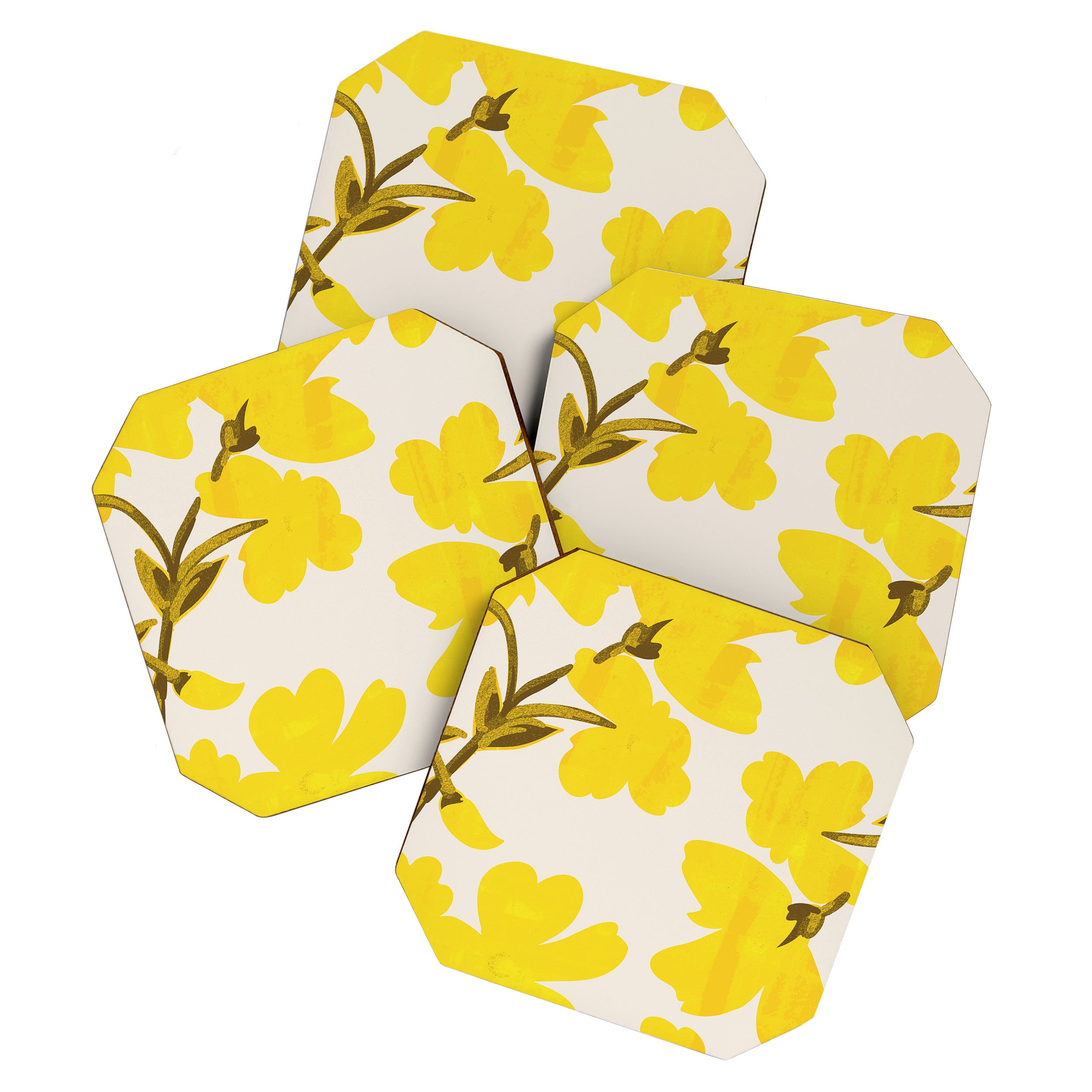 Soft Yellow Flowers Coaster Gallery Image 1