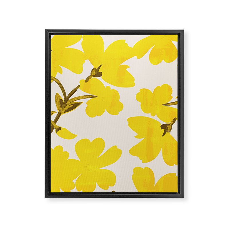 Soft Yellow Flowers Framed Canvas Print Gallery Image 6