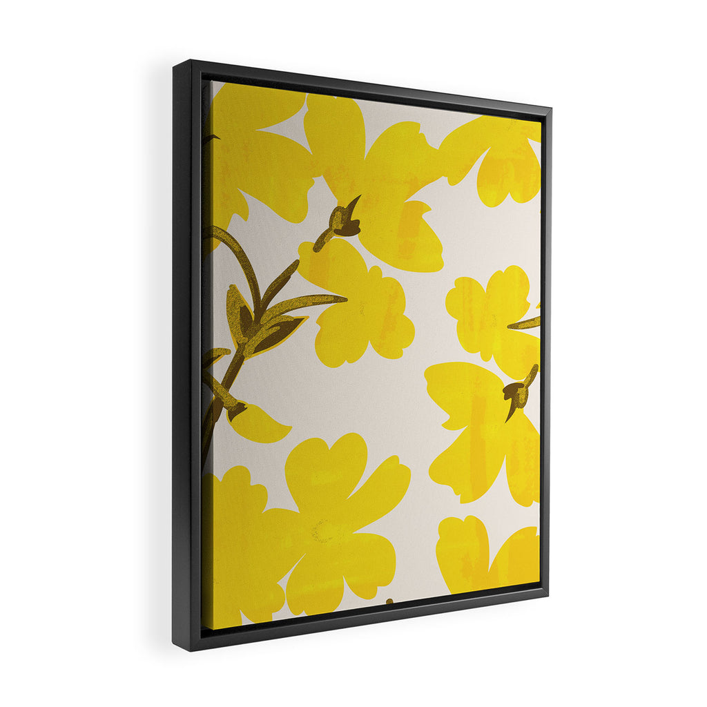 Soft Yellow Flowers Framed Canvas Print Gallery Image 2