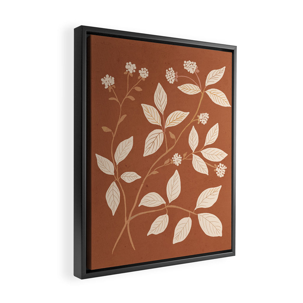 Terracotta Leaves Framed Canvas Print Gallery Image 2