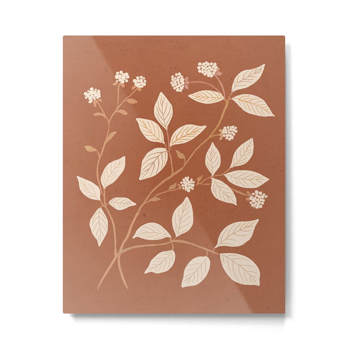 Terracotta Leaves Metal Print Gallery Image 1