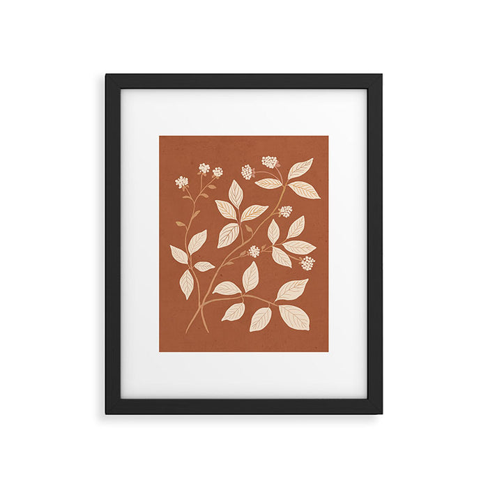 Terracotta Leaves Framed Art Print Gallery Image 1
