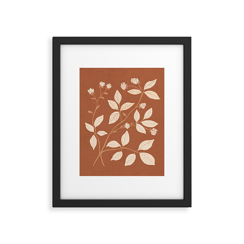 Terracotta Leaves Framed Art Print Gallery Image 5