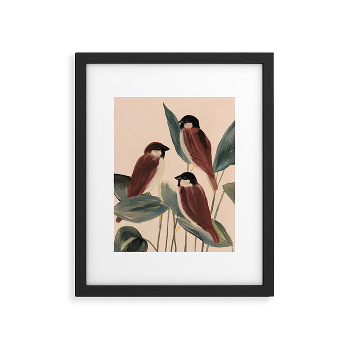  Three Sparrows Framed Art Print Gallery Image 1