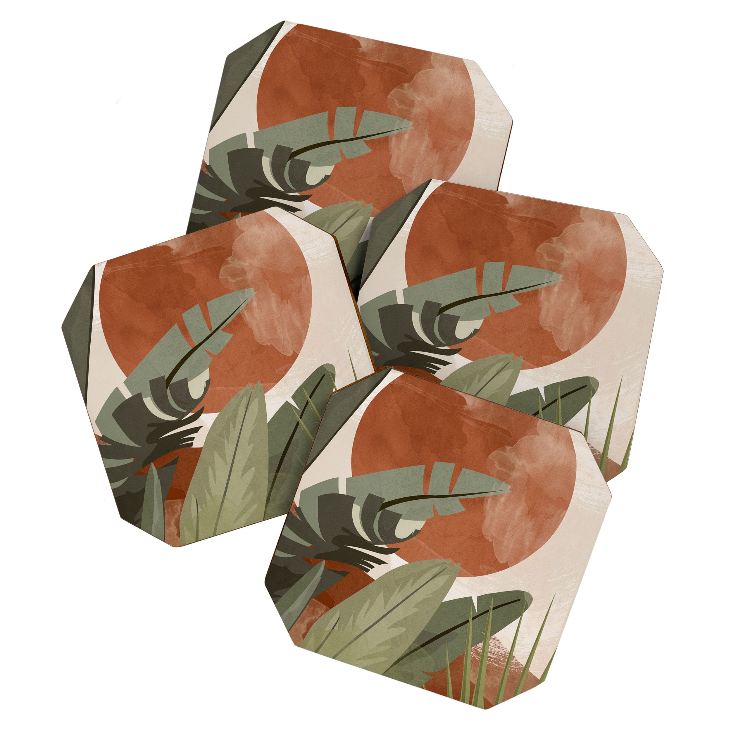Tropical Leaf- Abstract Art 10 Coaster Gallery Image 1