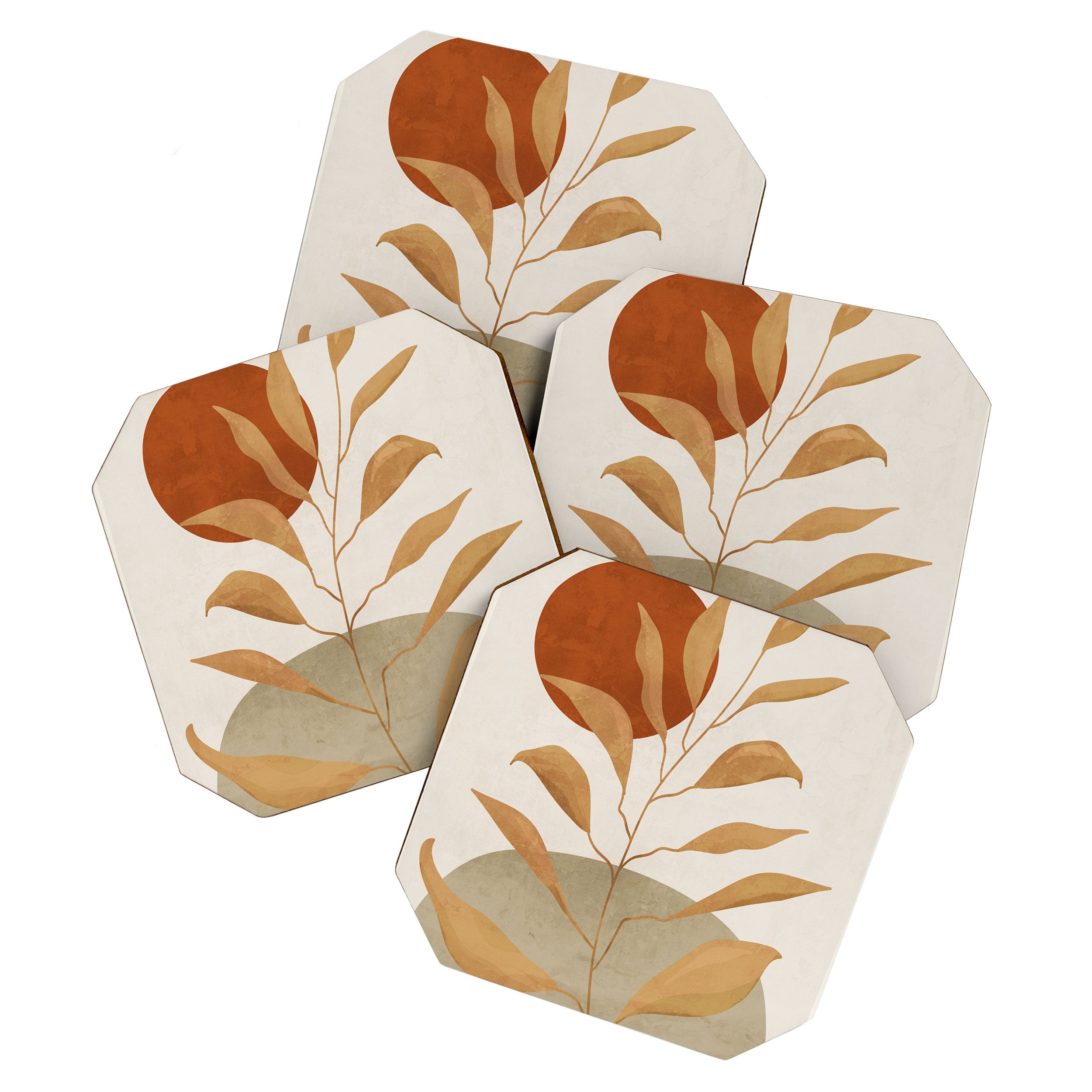 Tropical Leaf- Abstract Art 15 Coaster Gallery Image 1
