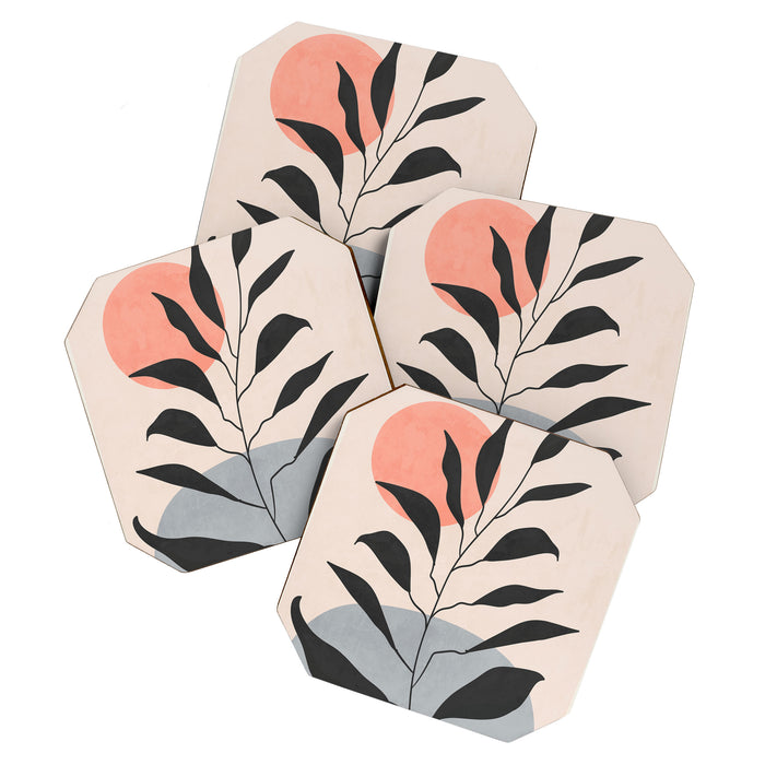 Tropical Leaf- Abstract Art 16 Coaster Gallery Image 1