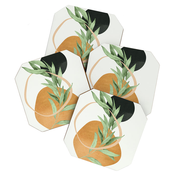 Tropical Leaf- Abstract Art 41 Coaster Gallery Image 1