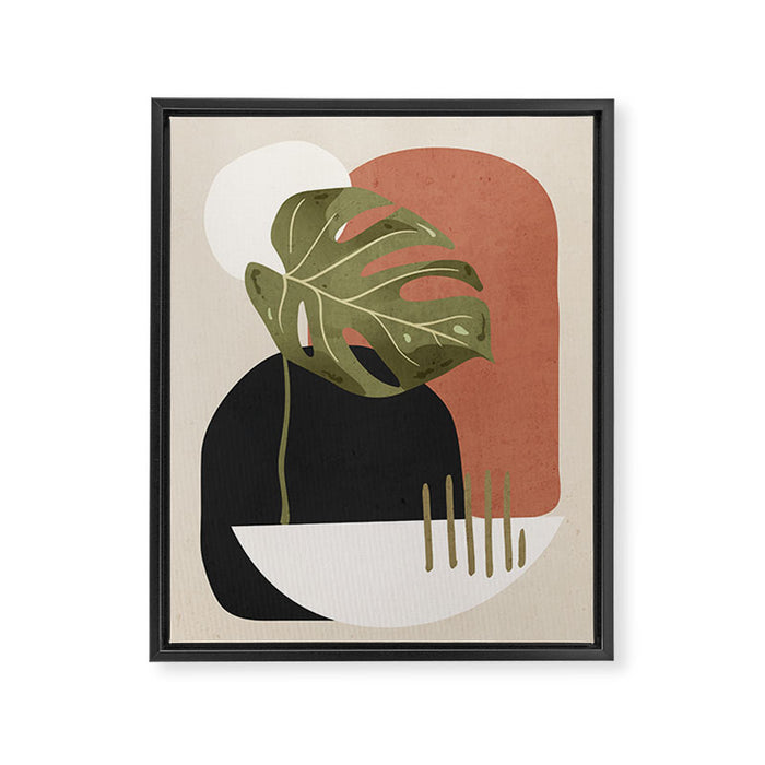 Tropical Leaf- Abstract Art 7 Framed Canvas Print Gallery Image 1