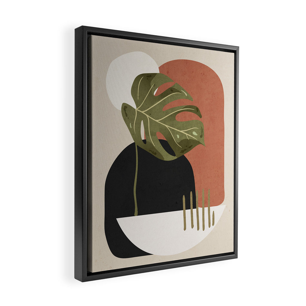 Tropical Leaf- Abstract Art 7 Framed Canvas Print Gallery Image 2