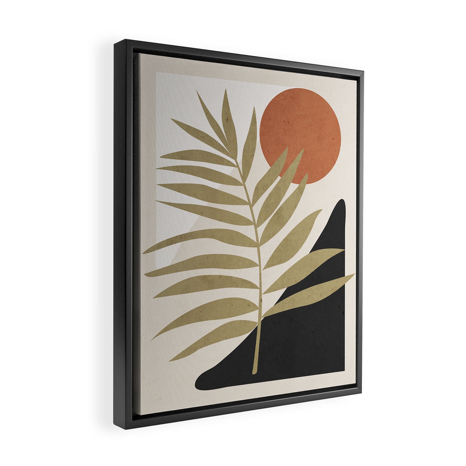 Tropical Leaf- Abstract Art 9 Framed Canvas Print Gallery Image 2