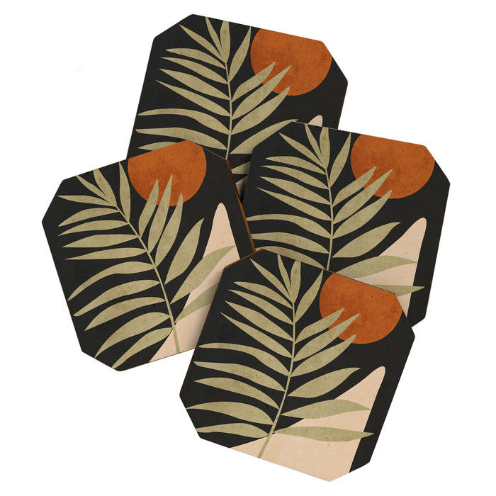 Tropical Leaf- Abstract Art 9/1 Coaster Gallery Image 1
