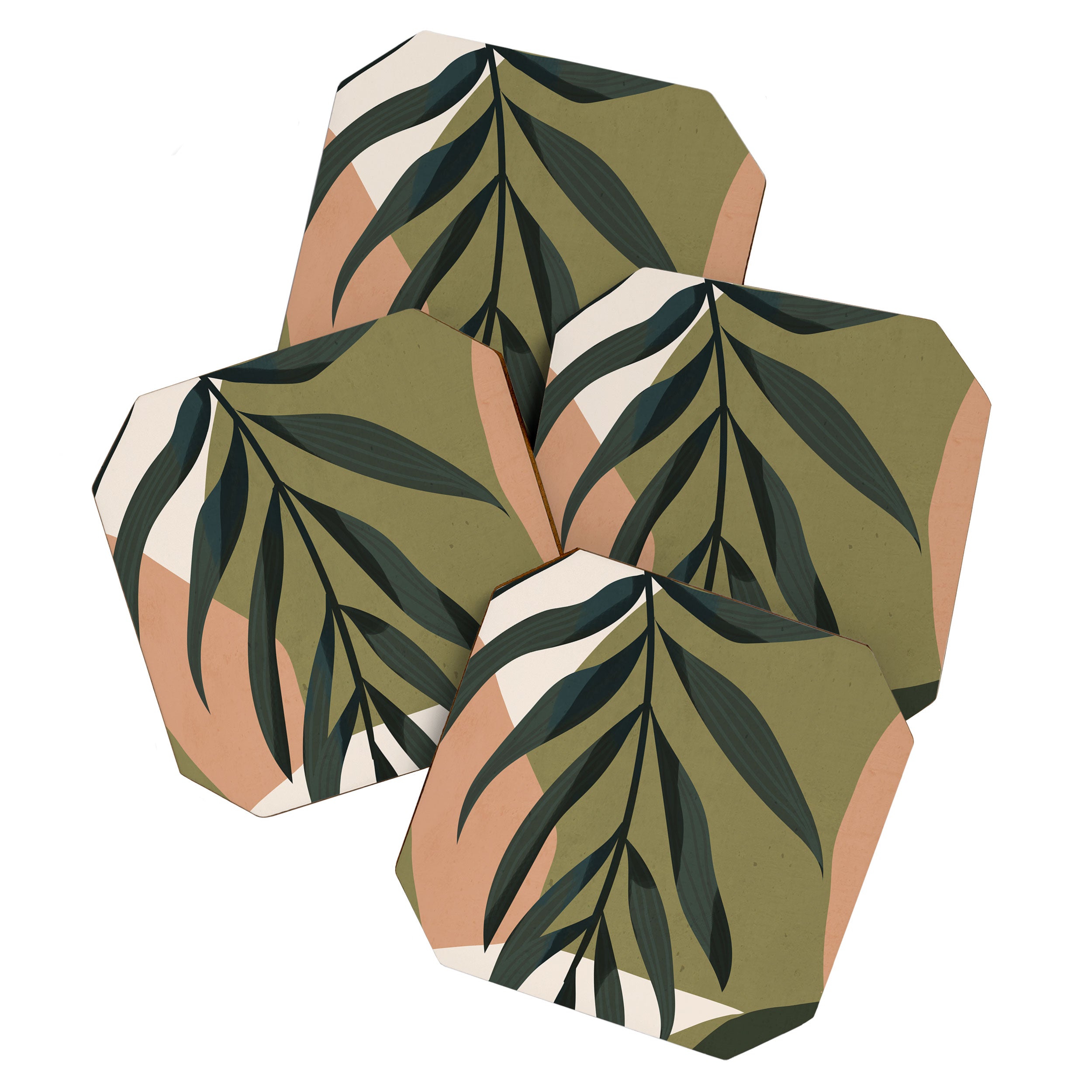Tropical Leaf- Abstract Art Coaster Gallery Image 1