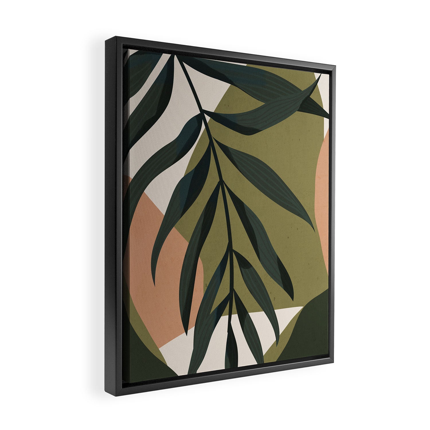 Tropical Leaf- Abstract Art Framed Canvas Print Gallery Image 2