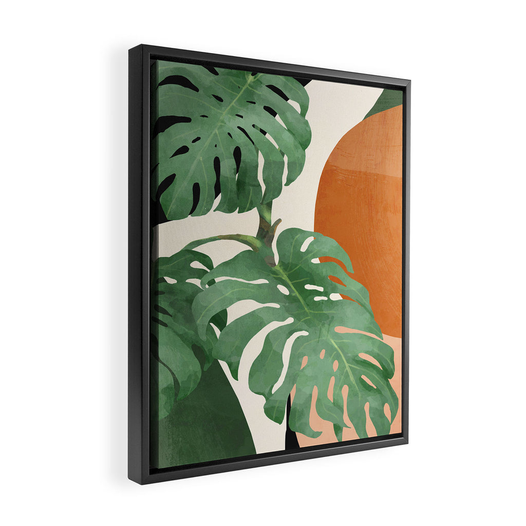 Tropical Leaves- Abstract Art  Framed Canvas Print Gallery Image 2