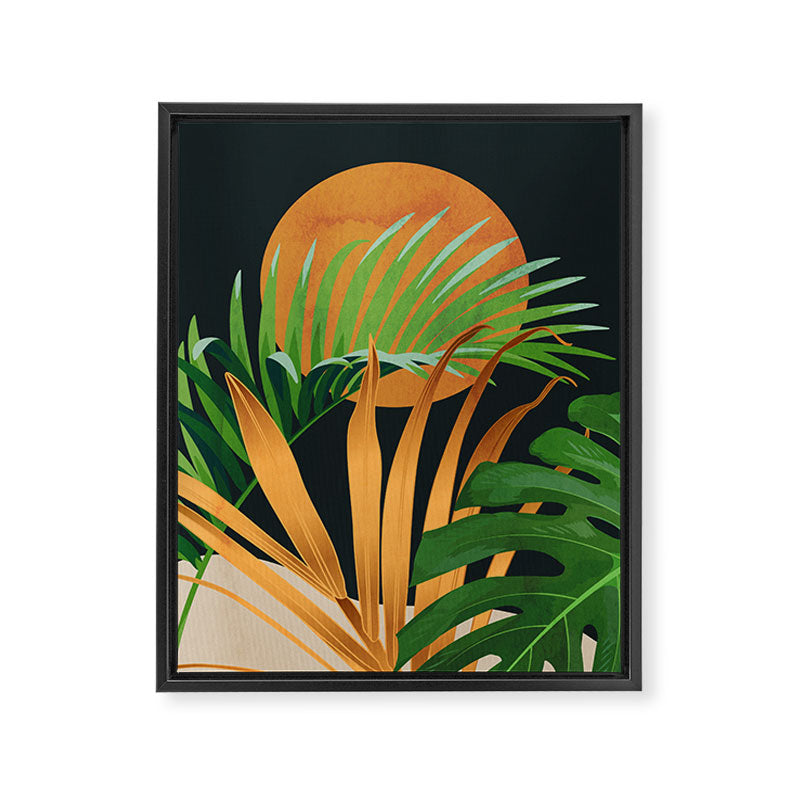 Tropical Night Garden 2 Framed Canvas Print Gallery Image 6