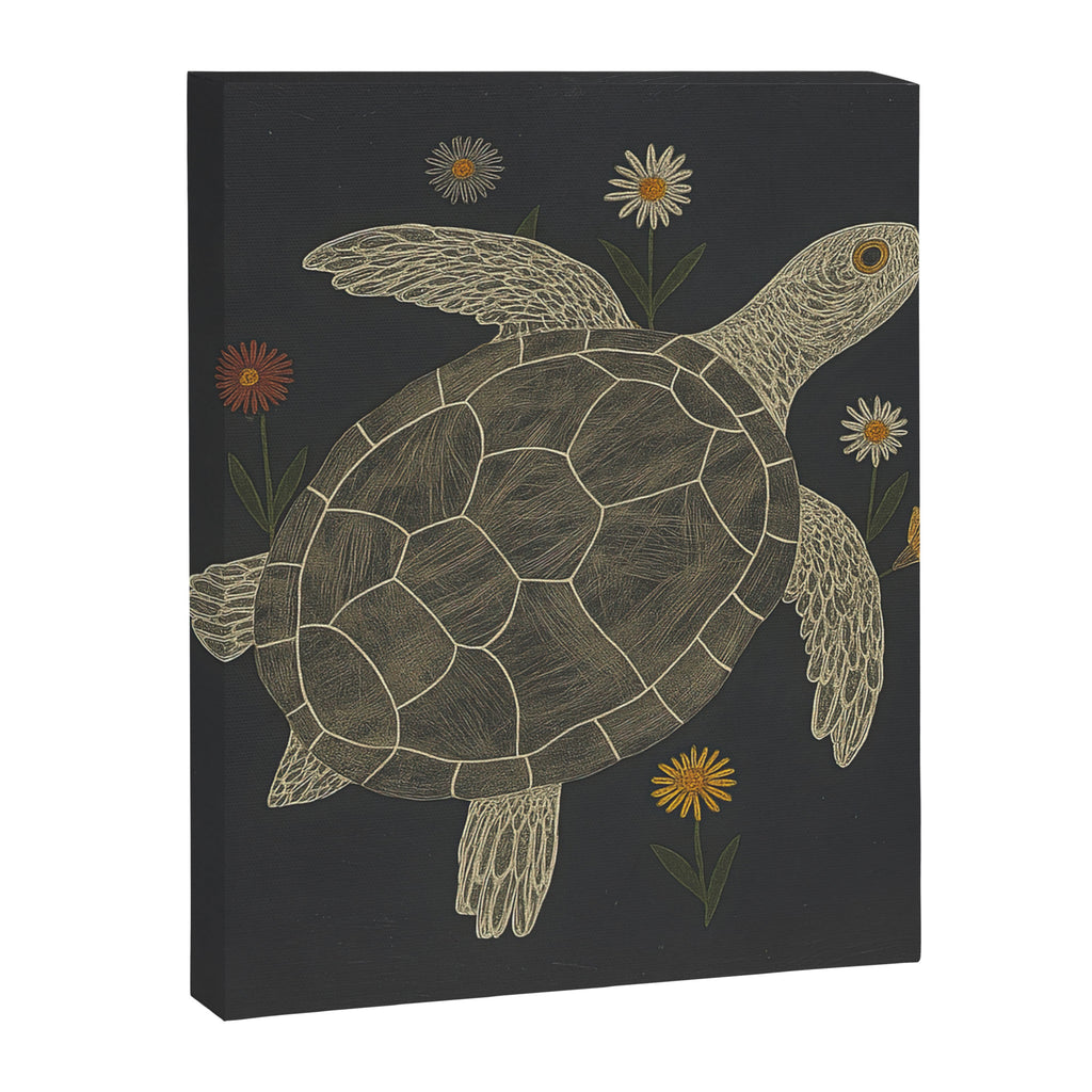 Turtle with Flowers Canvas Print Gallery Image 8