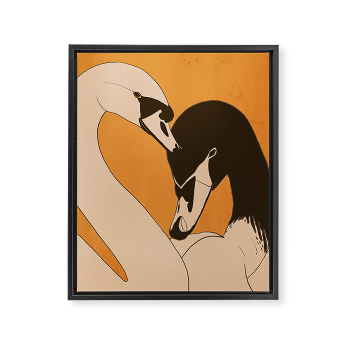 Two Swans 2 Framed Canvas Print Gallery Image 1