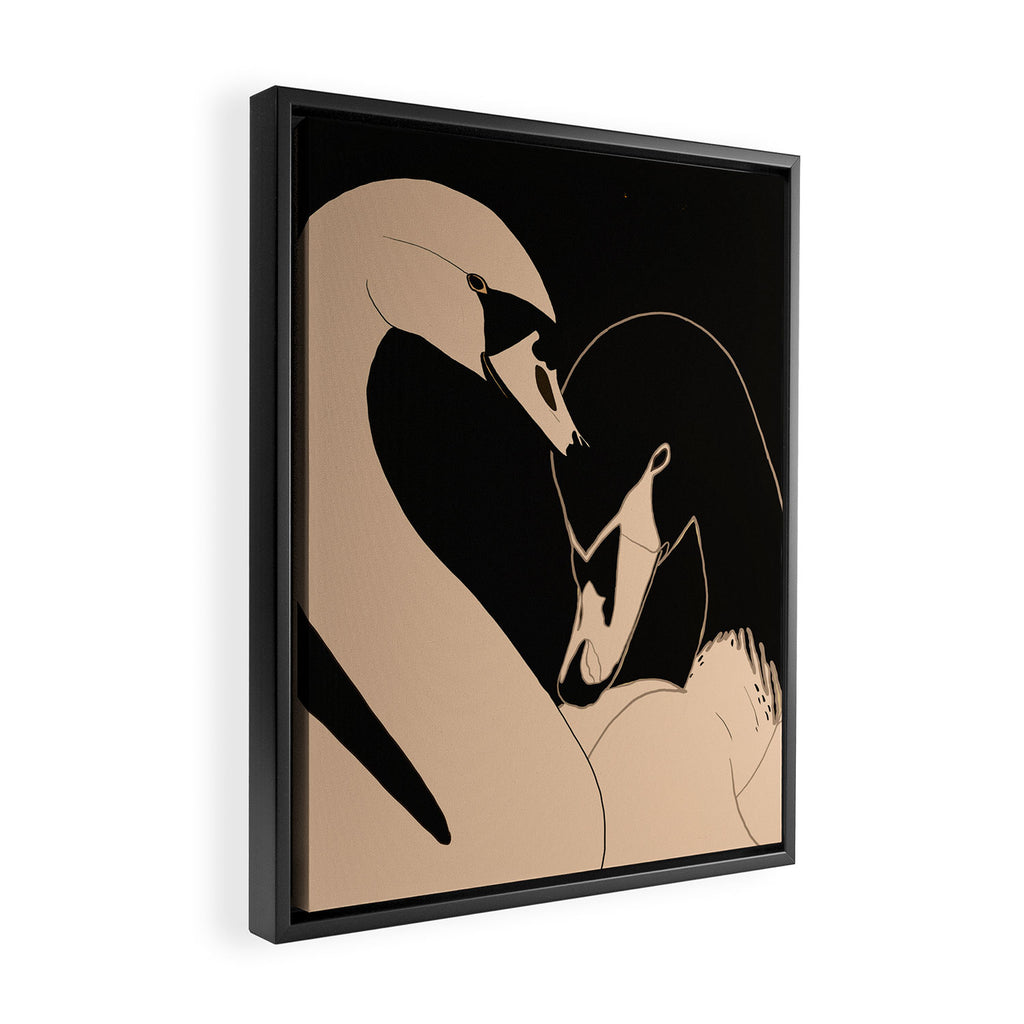 Two Swans Framed Canvas Print Gallery Image 2