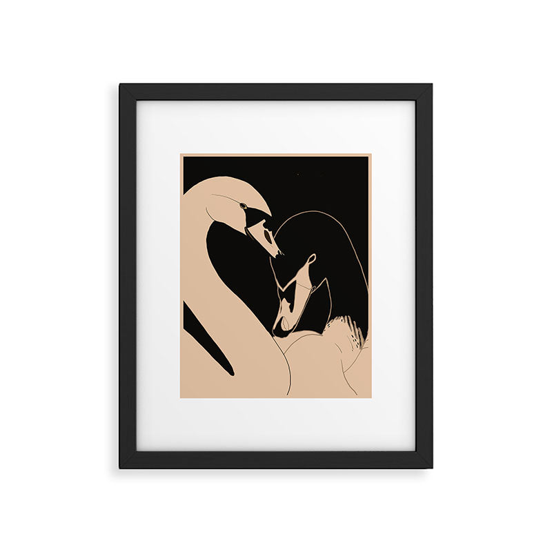 Two Swans Framed Art Print Gallery Image 4