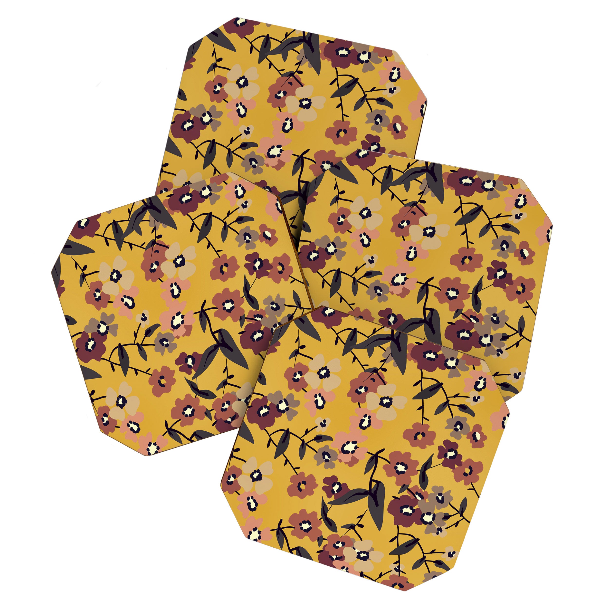  Warm Floral Pattern Coaster Gallery Image 1