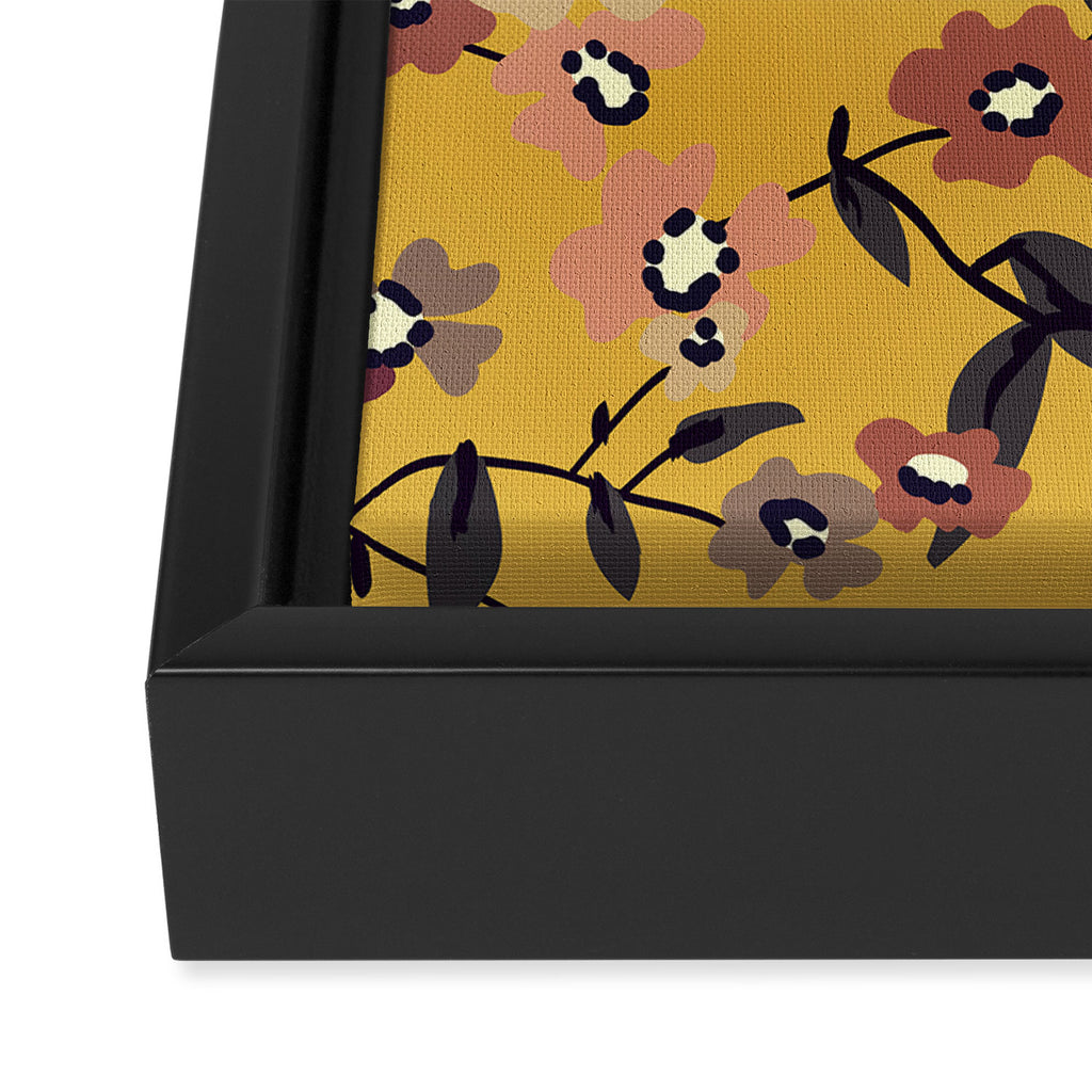  Warm Floral Pattern Framed Canvas Print Gallery Image 3
