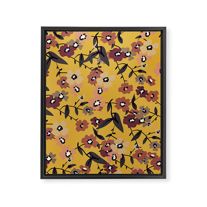  Warm Floral Pattern Framed Canvas Print Gallery Image 1