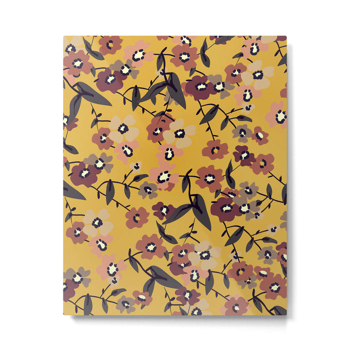  Warm Floral Pattern Metal Print Gallery Image 1