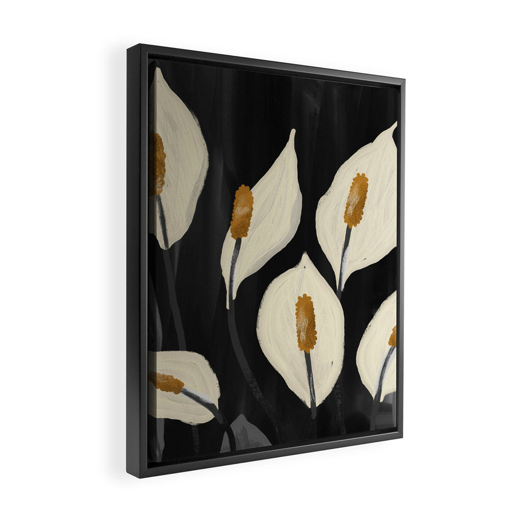 White Calla Lilies 6 Framed Canvas Print Gallery Image 2