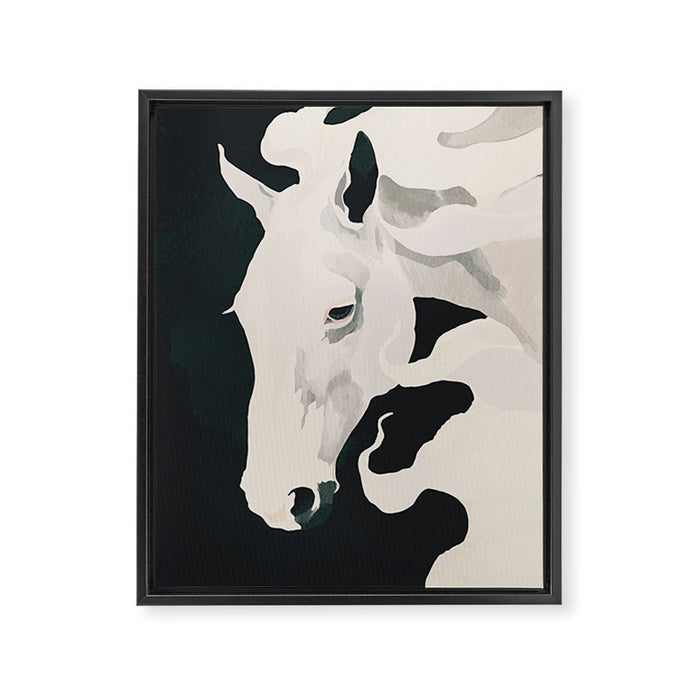 White Horse Framed Canvas Print Gallery Image 1