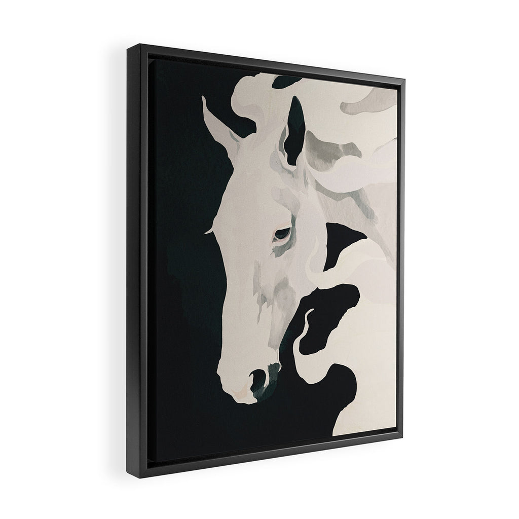 White Horse Framed Canvas Print Gallery Image 2
