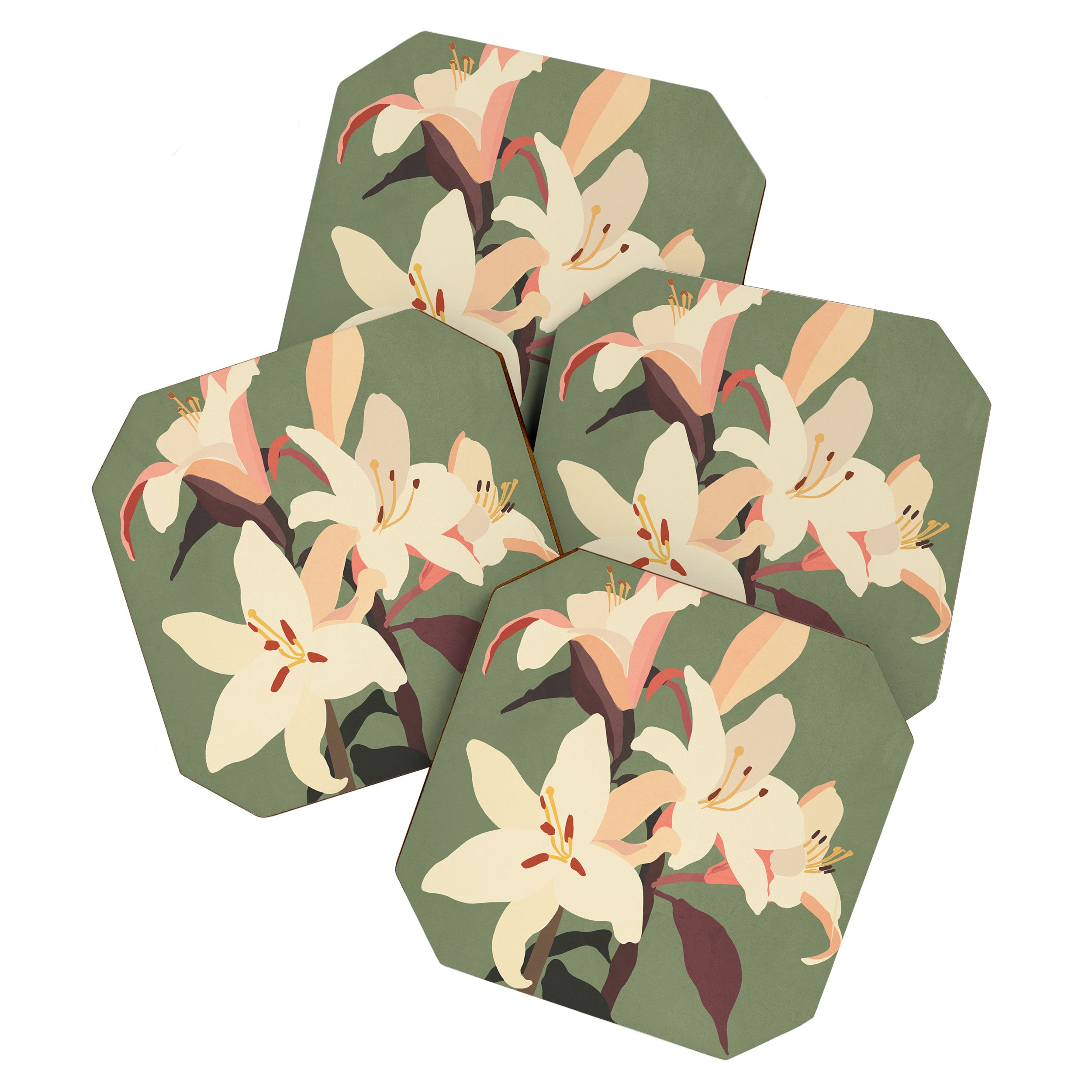 White Lilies 2 Coaster Gallery Image 1