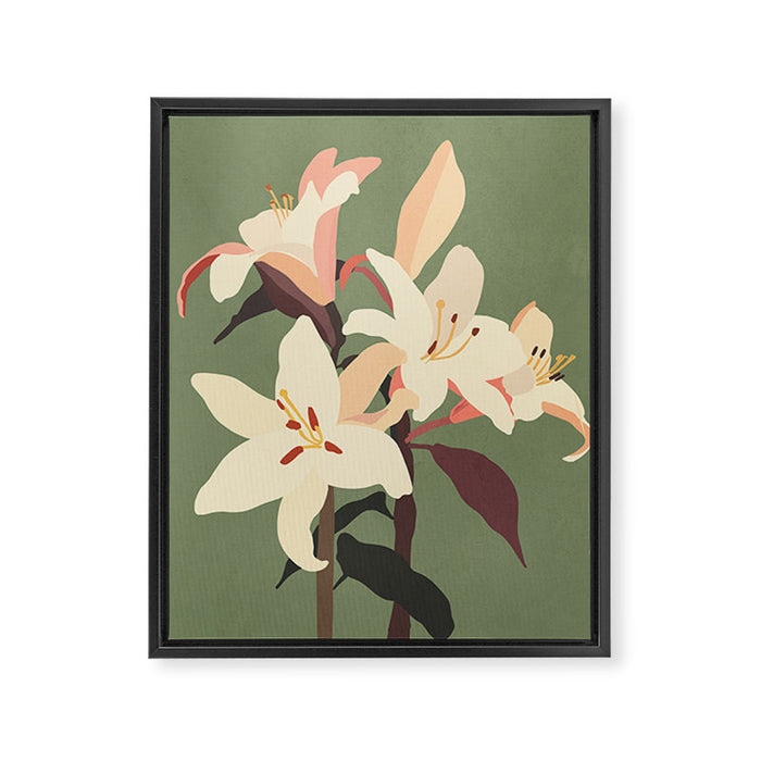 White Lilies 2 Framed Canvas Print Gallery Image 1