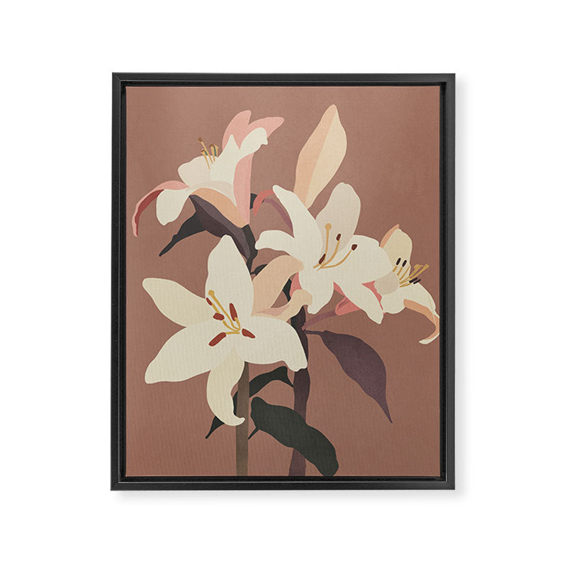 White Lilies 3 Framed Canvas Print Gallery Image 6