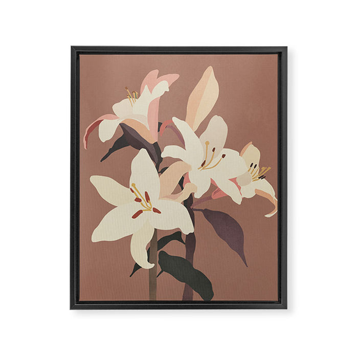 White Lilies 3 Framed Canvas Print Gallery Image 1