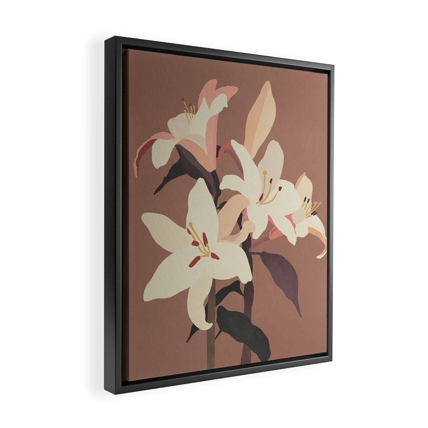 White Lilies 3 Framed Canvas Print Gallery Image 2