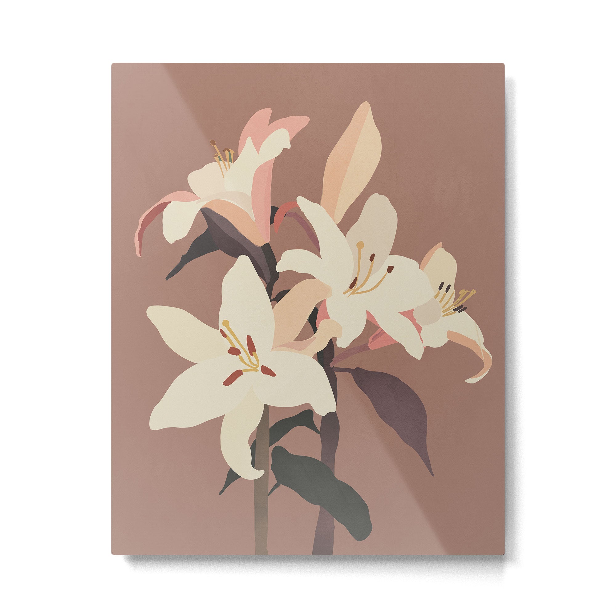 White Lilies 3 Metal Print Gallery Image 4