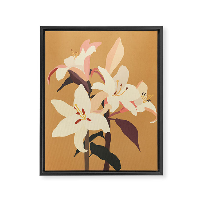 White Lilies Framed Canvas Print Gallery Image 1
